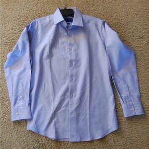 NWOT David Donahue Dress Shirt -15.5 32/33 Purple Blue White Slim